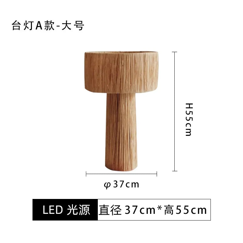 Afralia™ Wabi-Sabi Rattan LED Floor Lamp for Bedroom Living Room Studio