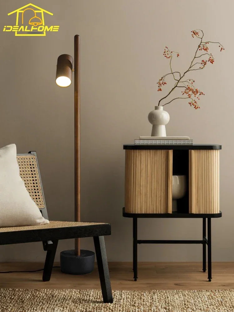 Afralia™ Zen Art Solid Wood Floor Lamp for Study Tea/Living Room