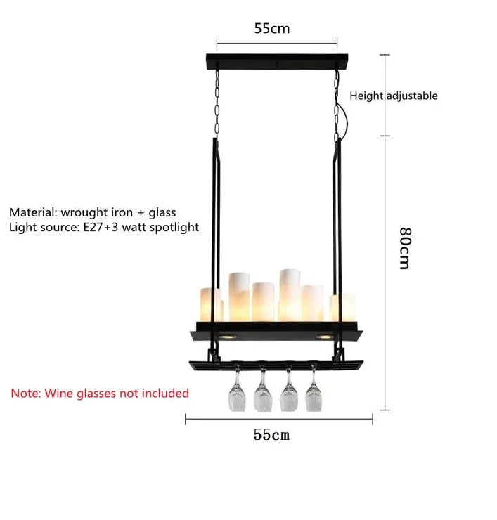 Afralia™ Glass Candle LED Chandelier Pendant Light for Living Room & Kitchen