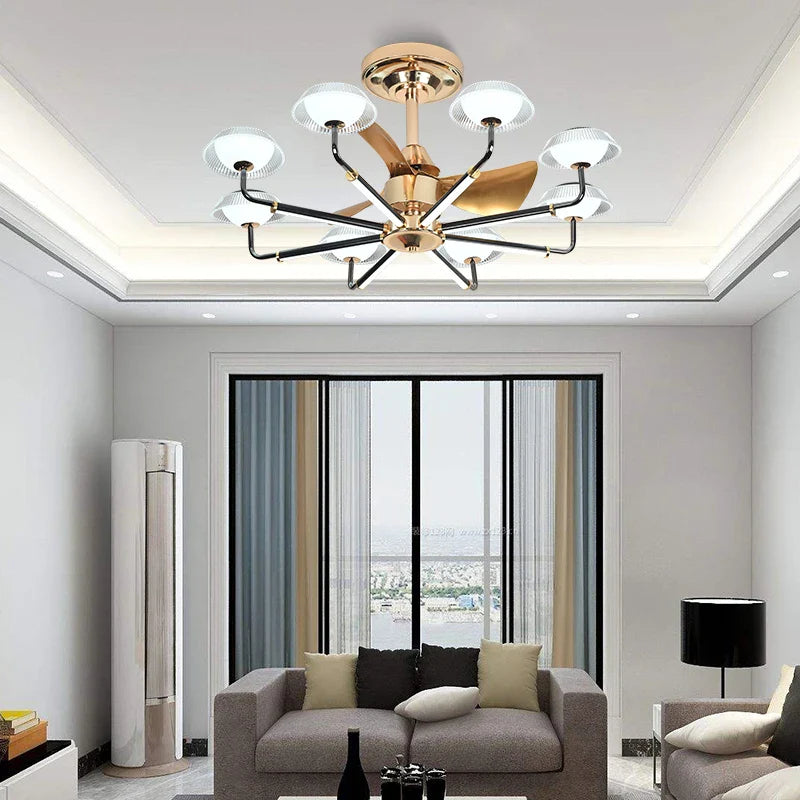 Afralia™ Tropics Fan Light Chandelier: Modern Simple Indoor Ceiling Board Summer Breeze Coastal Design