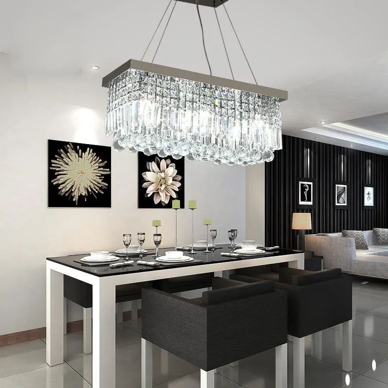 Afralia™ Crystal LED Chandelier for Home, Dining, Living Room & Bedroom