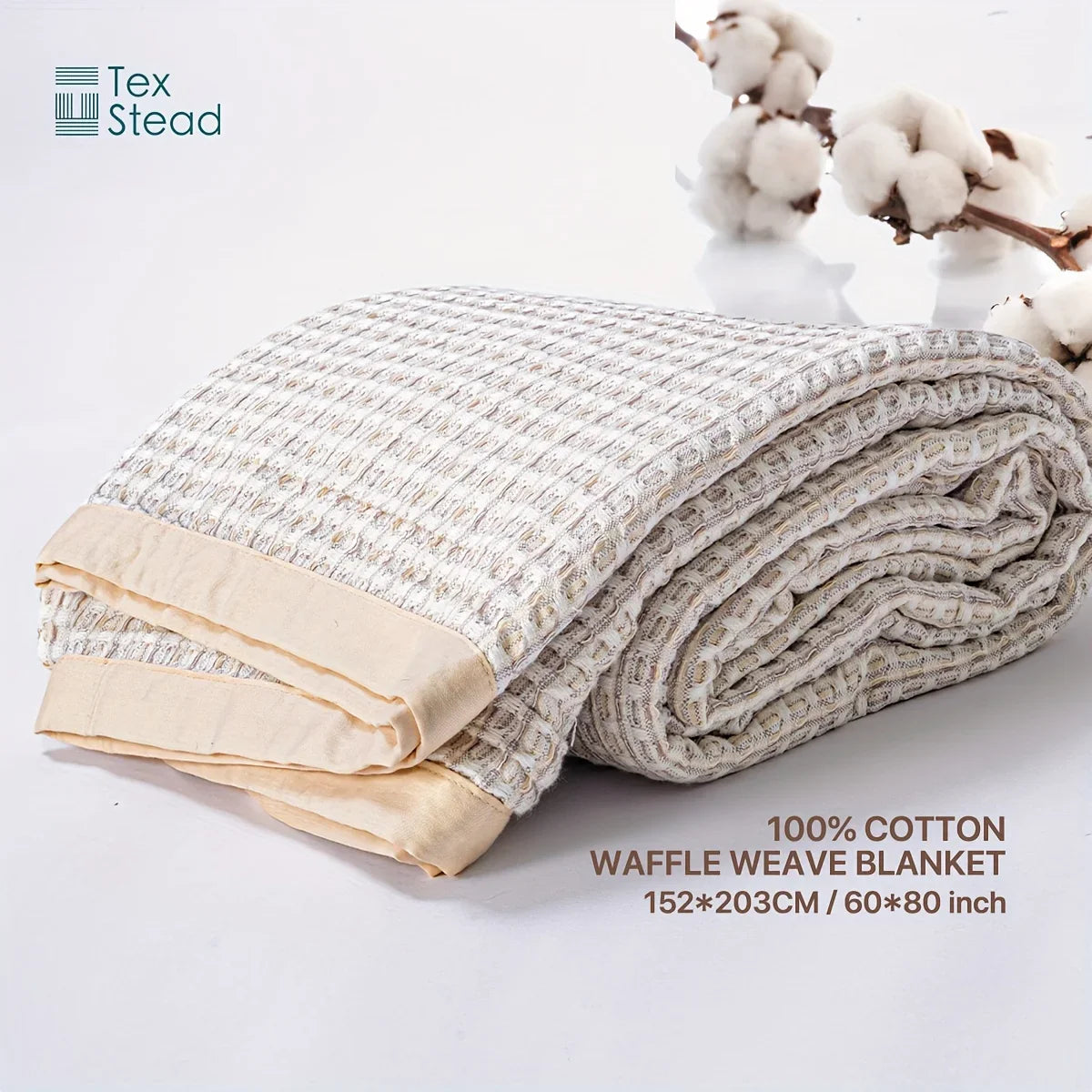 Afralia™ Waffle Weave Blanket | 100% Vintage Washed Cotton | Lightweight & Breathable | All Season Comfort