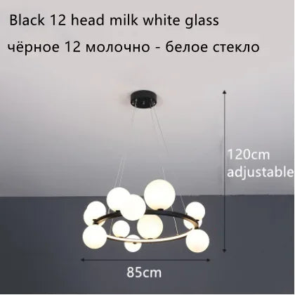 Afralia™ Glass Ball LED Chandelier: Modern Nordic Style for Living, Dining, Kitchen, Study