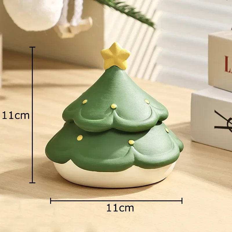 Afralia™ Christmas Tree Ceramic Ashtray - Creative Desktop Weed Tray Gift