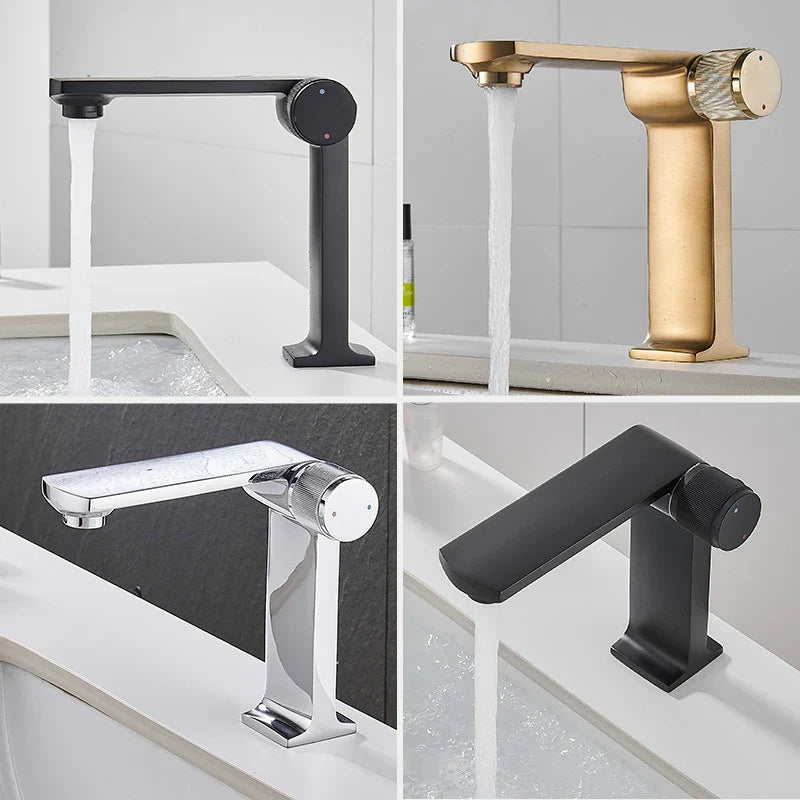 Afralia™ Black Gold Basin Faucet Deck Mounted Mixer Tap for Modern Bathroom Sink