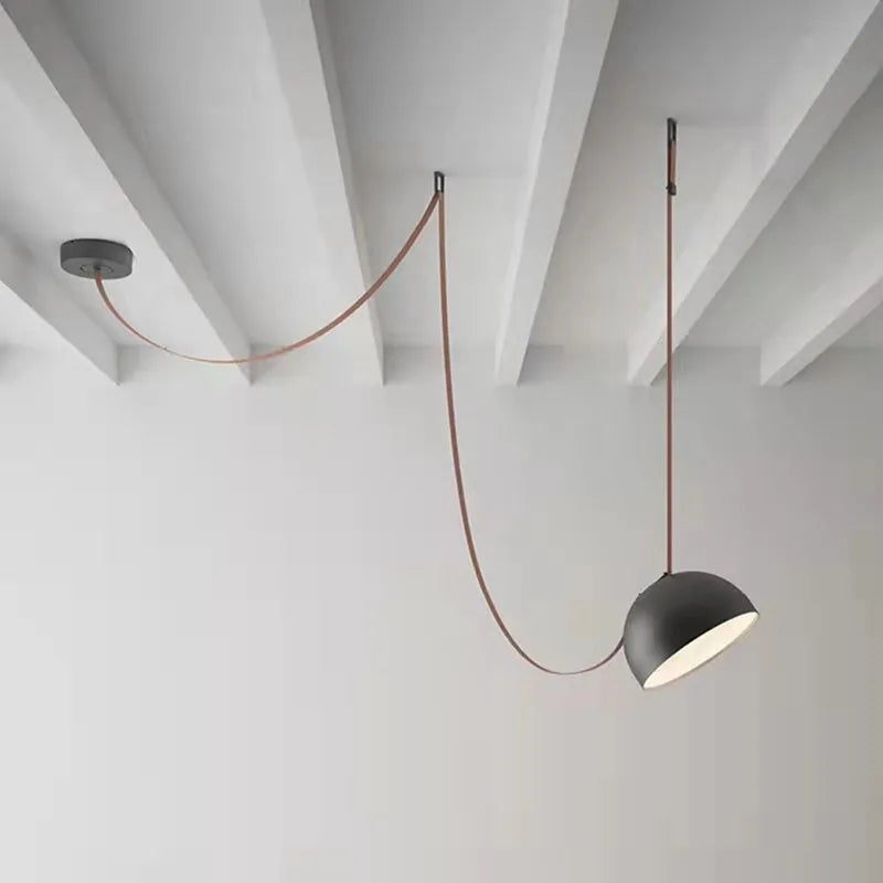 Afralia™ Modern Leather Pendant Lights for Dining Room, Office, Shop - Black Brown Hanglamp