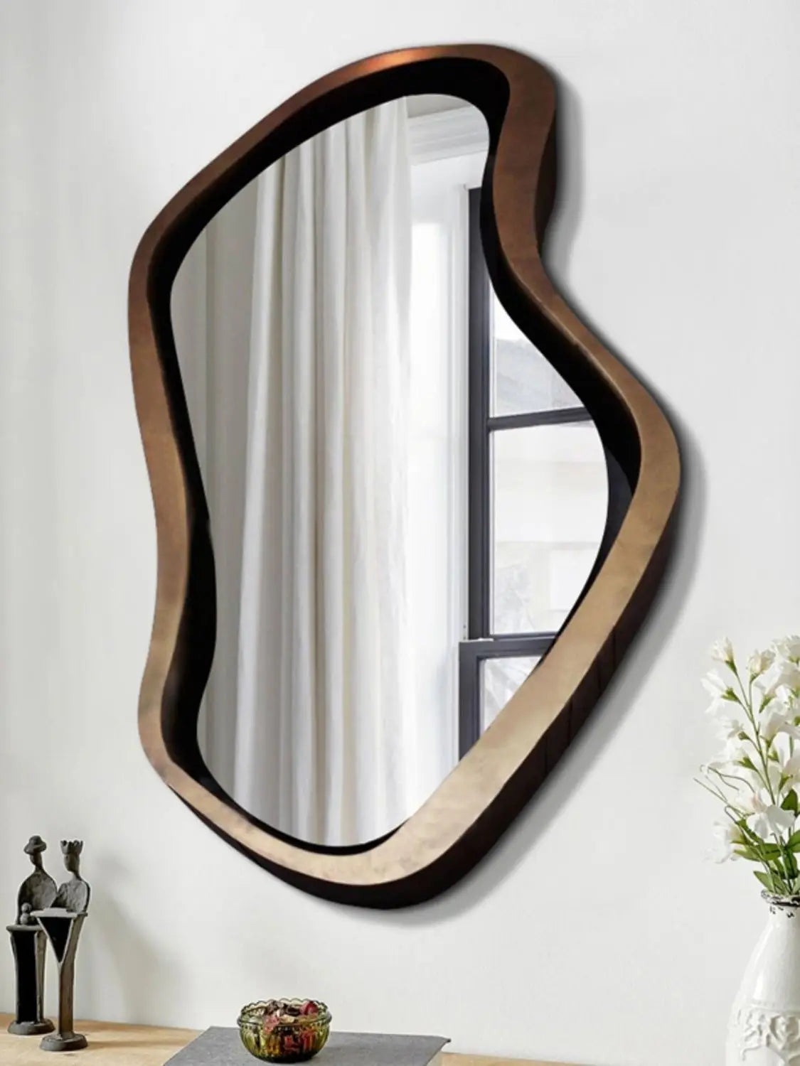 Afralia™ Nordic Irregular Dressing Mirror, Light Luxury Wall Mounted Art Decoration Mirror