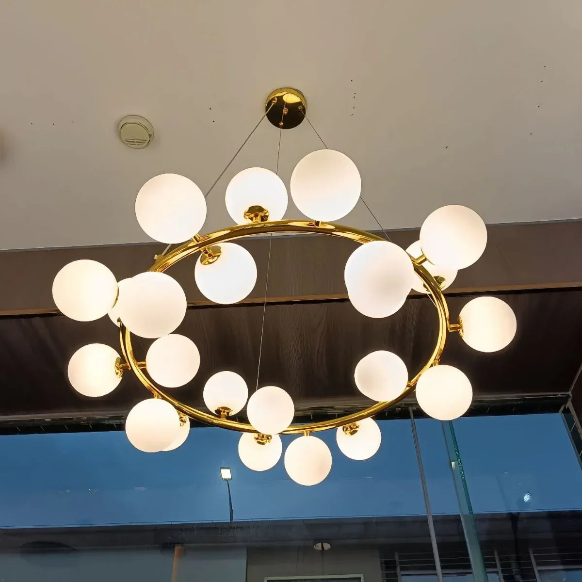 Afralia™ Glass Ball LED Chandelier Pendant for Living Dining Room