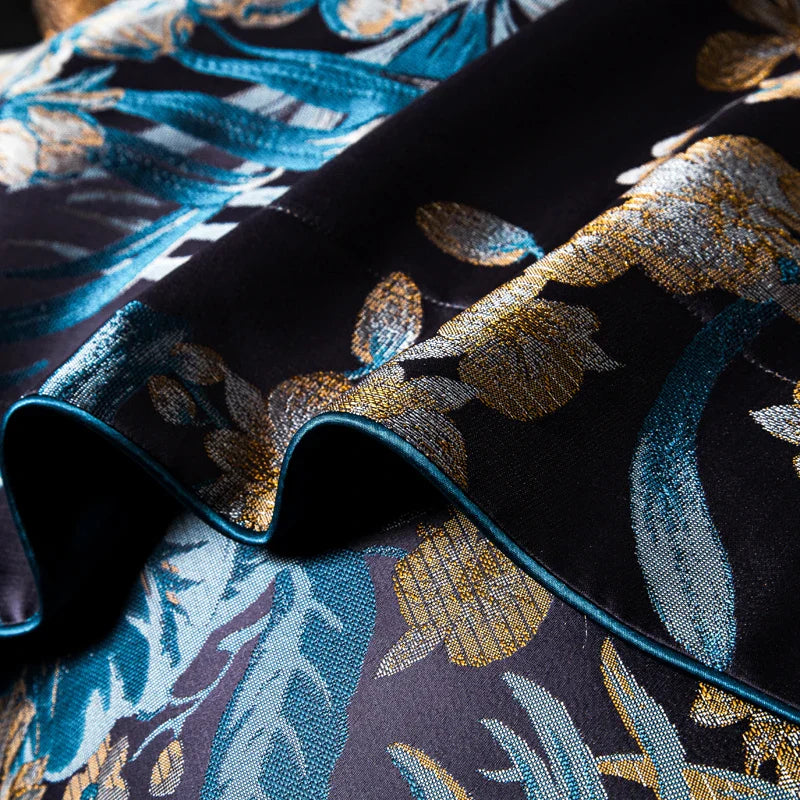 Royal Comfort Jacquard Bedding Set by Afralia™ - Queen/King Size Egyptian Cotton SilkLinens