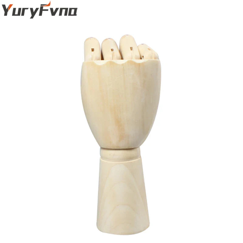 Afralia™ Poseable Wooden Manikin Hand Sketch Model with Stand - Artist Essential