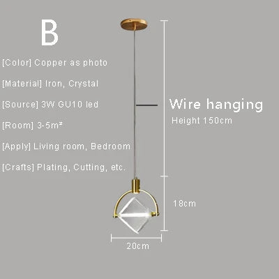 Afralia™ Crystal Pendant Lights Kitchen Fixture for Living Room, Dining Room, and Bedside