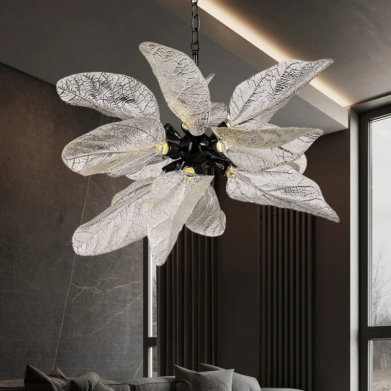 Afralia™ Luxury Leaf Petal Chandelier: Modern Hanging Lamp for Home, Living Room, and Restaurant Décor