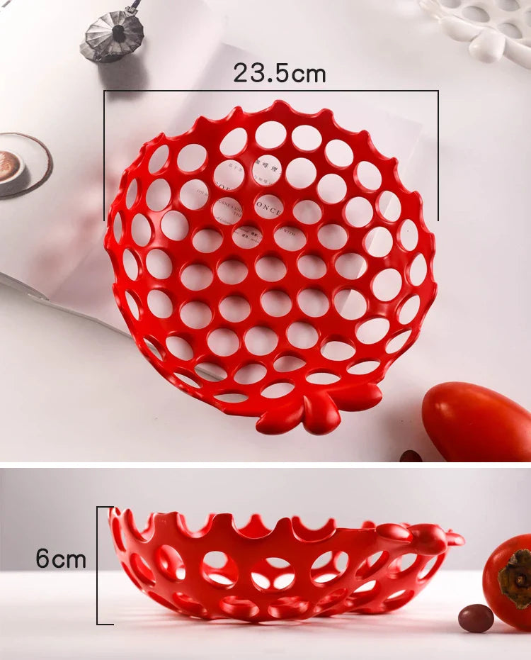 Afralia™ Minimalist Hollowed Out Fruit Bowl Snack Tray Home Kitchen Dessert Plate
