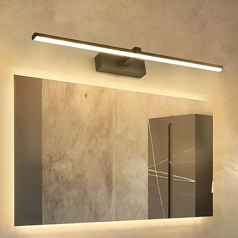 Afralia™ Modern LED Bathroom Wall Lamp - Three Colors Light Aluminum Mirror Line Fixture