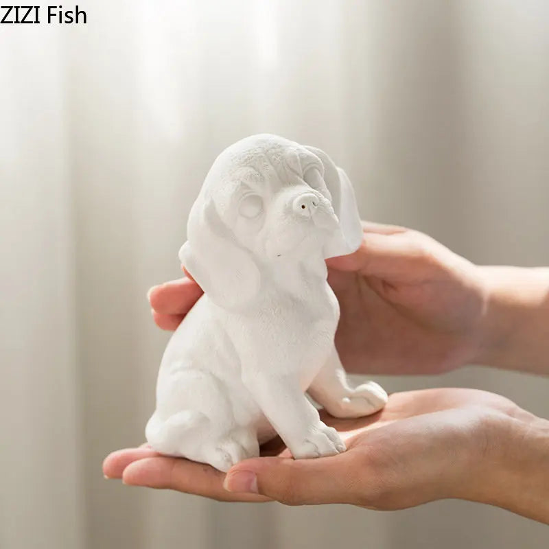 Afralia™ French Bulldog Ceramic Sculpture Miniature Figurine Desk Decoration Ornament