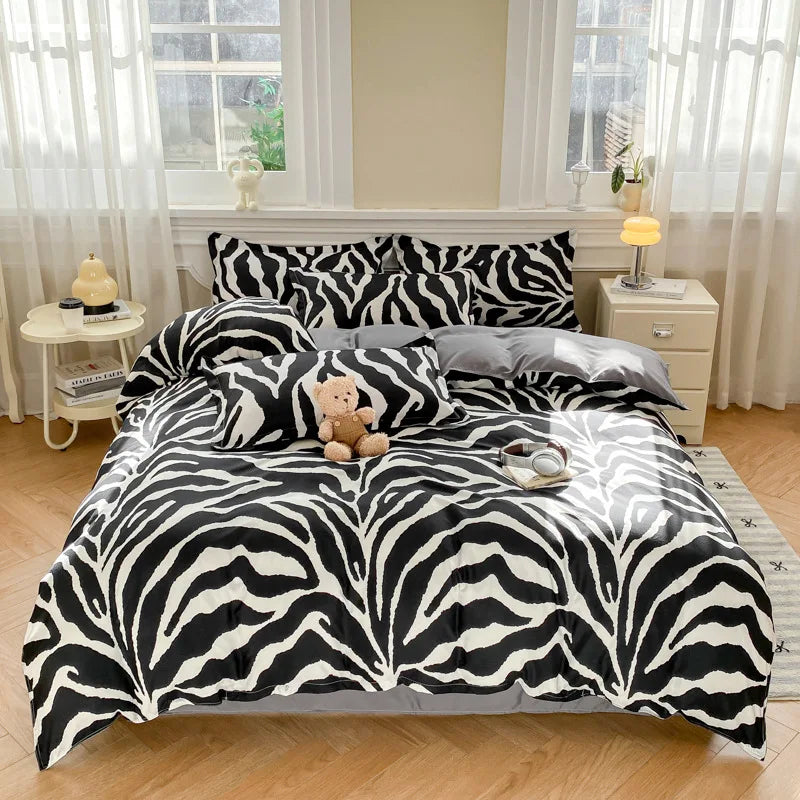 Afralia Checkerboard Pattern Duvet Cover Set - Stylish and Cozy Bedding Kit for Bedroom