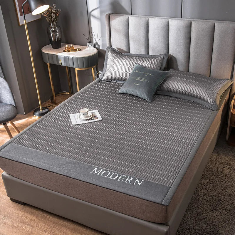 Afralia™ Cooling Latex Bed Mat | Summer Cool Feel | Thicker & Foldable Queen Mat