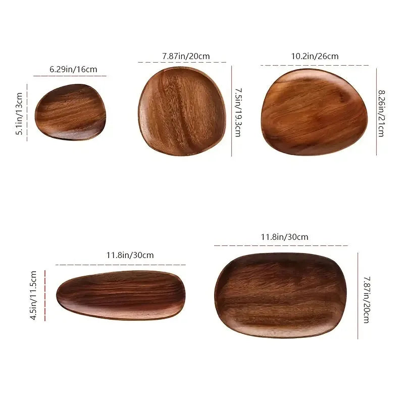 Afralia™ Handcrafted Solid Wood Dinner Plate - Elegant Tableware for Every Occasion