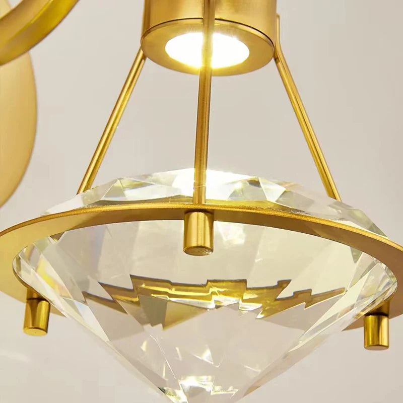 Afralia™ Diamond Crystal Wall Lamp for Bedroom Living Room Staircase Indoor Lighting