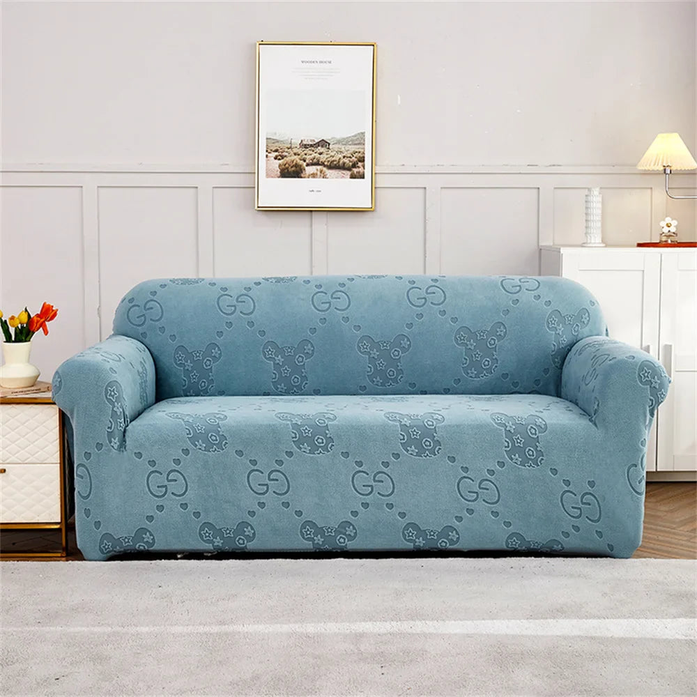 Afralia™ Thick Velvet Sofa Cover: 1/2/3/4 Seats Stretch Slipcover Protector