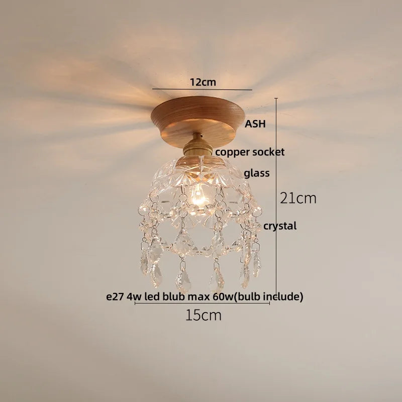 Afralia™ Clear Glass LED Ceiling Lamp Copper Socket Modern Nordic Style Lighting