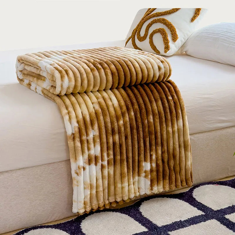 Afralia™ Marble Patterned Flannel Blanket - Multipurpose Office Nap Shawl & Cushion