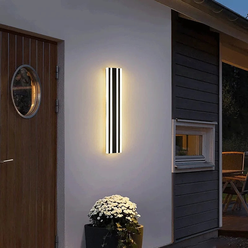 Afralia™ Outdoor Wall Light Garden Buildings Long Lamp for Country House Exterior