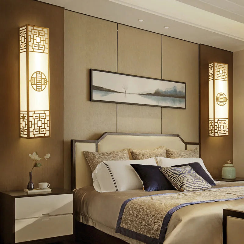 Afralia™ Zen Style Bedroom Wall Lamp Strip for Living Room Hotel Engineering