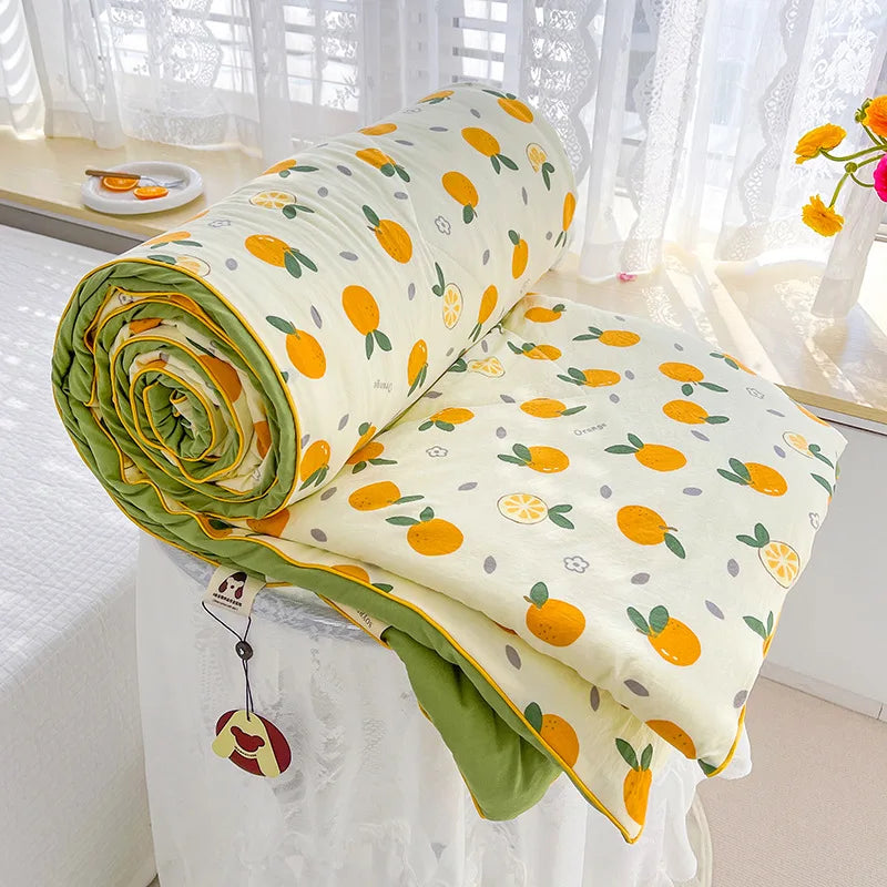 Afralia™ Double Layered Soya Fibre Filling Quilt: Soft, Breathable, Grade A Maternal and Child Comforter