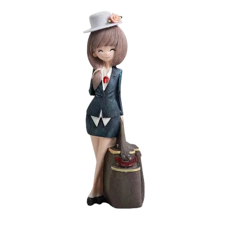 Afralia™ Modern Girl Statue | Home Decoration Figurine for Desktop, Bookcase, Coffee Table Sculpture