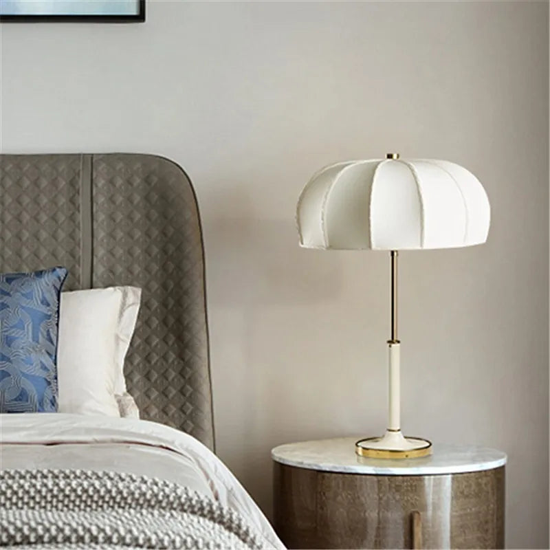 Afralia™ European Style Fabric Table Lamp for Living Room, Bedroom, Study - E27 Bedside Light