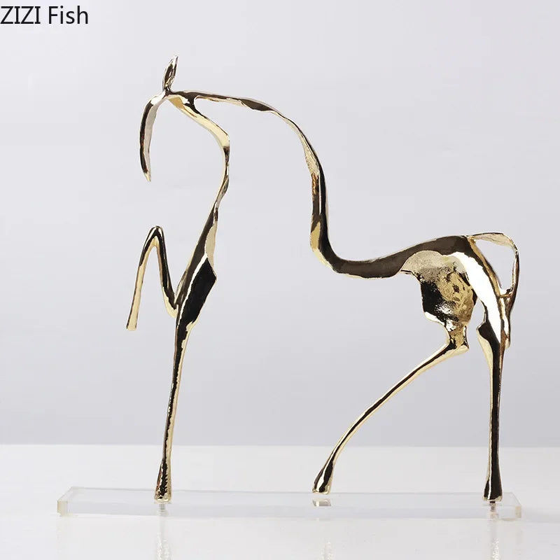 Afralia™ Hollow-out Horse Sculpture | Metal Desk Decoration for Room Aesthetics