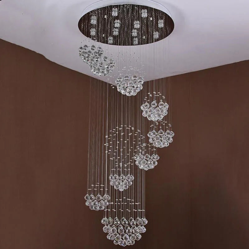 Afralia™ Crystal LED Chandelier for Large Villa Ceiling Lights, Hotel, Kitchen Decor
