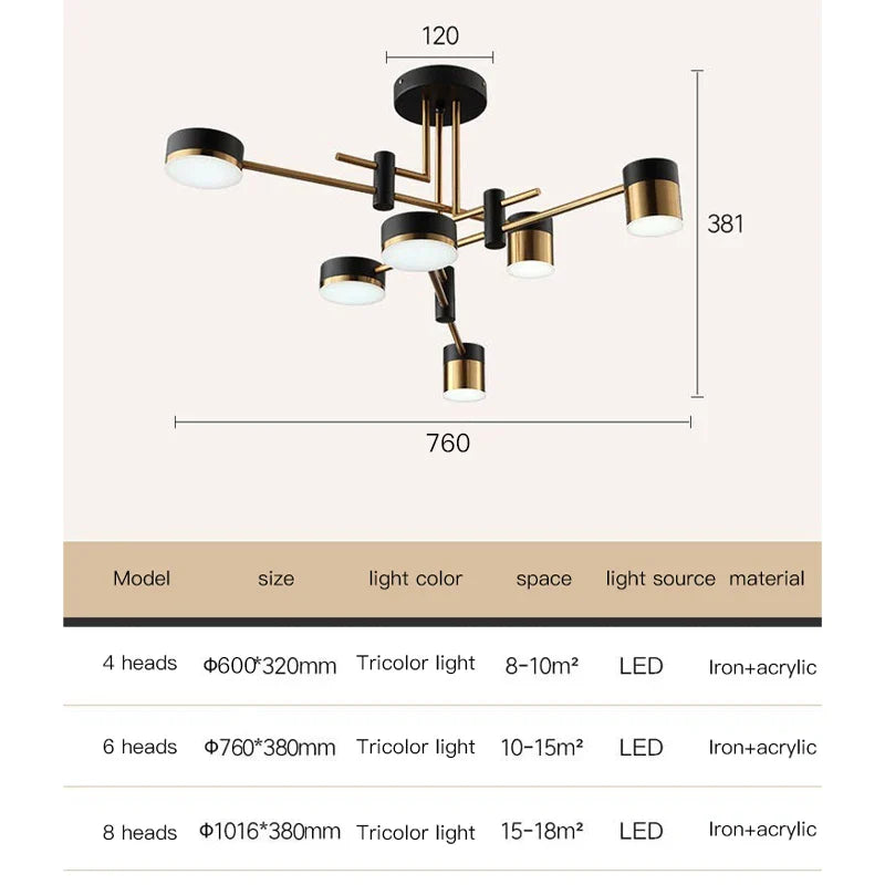 Afralia™ Black Branch LED Chandelier: Modern Nordic Design for Living Room, Bedroom, Dining Room