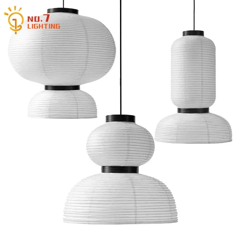 Afralia™ Modern Rice Paper Pendant Lights for Kitchen Island, Living Room, and Restaurant