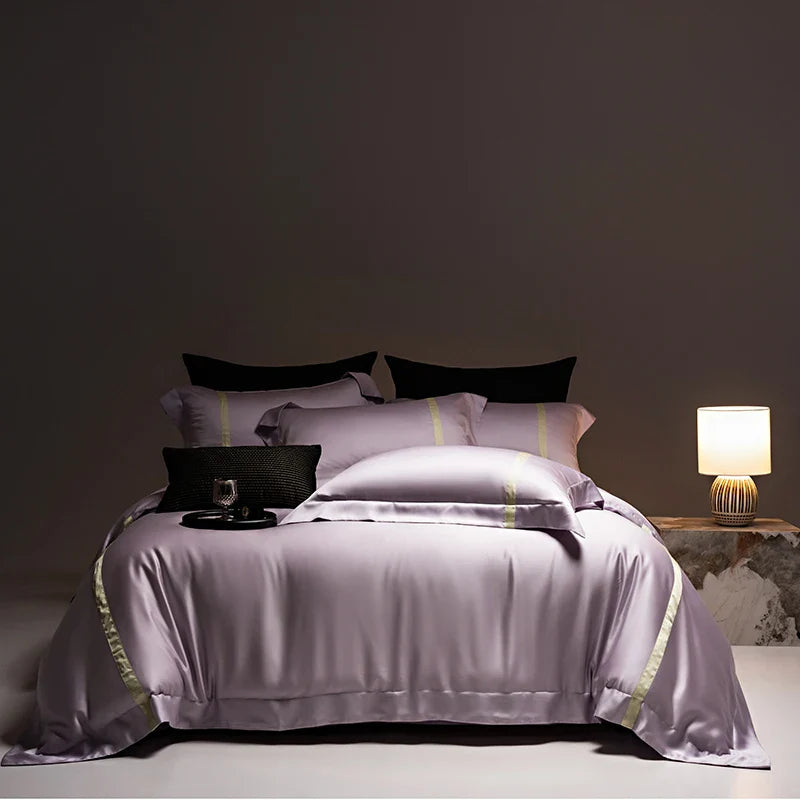 Afralia™ Luxury Eucalyptus Lyocell Bedding Set: Duvet Cover, Bed Sheet, Pillowcases
