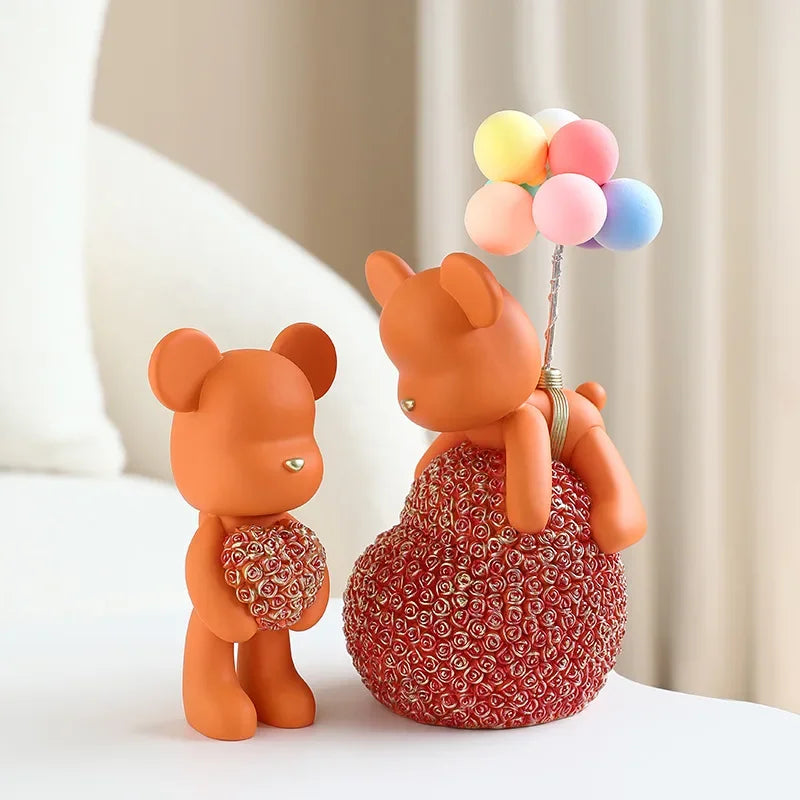 Afralia™ Cute Bear Desktop Decoration for Home and Office - Mini Artwork for TV Cabinet