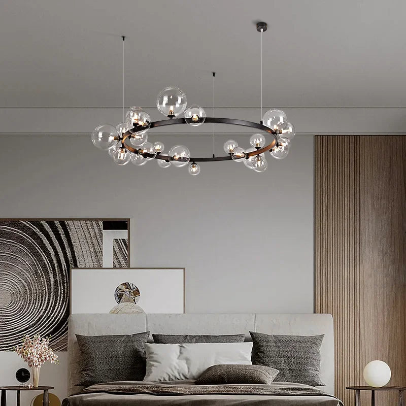 Afralia™ Nordic Glass Bubble Chandelier for Luxury Dining Room and Bedroom