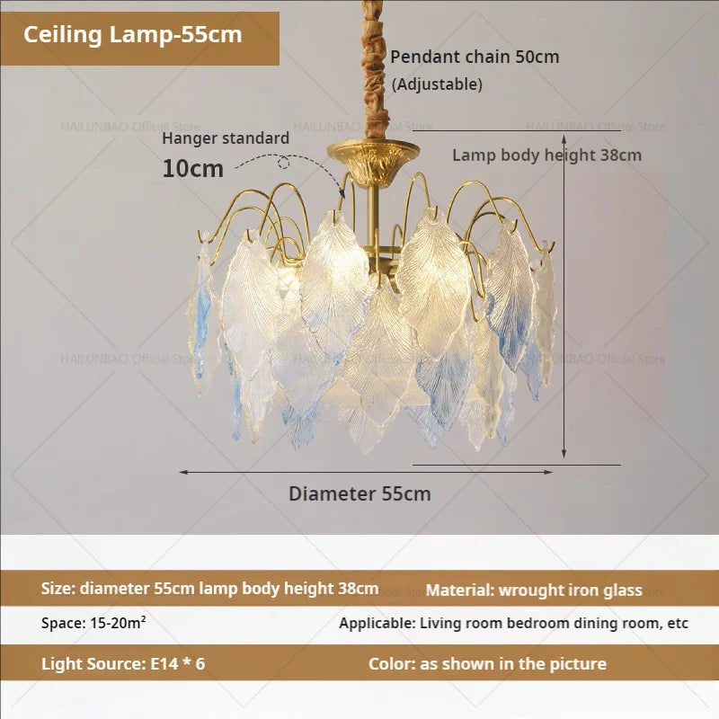 Afralia™ Crystal Chandelier: French Light Luxury Retro Color Living Room Villa Dining Room Lamps