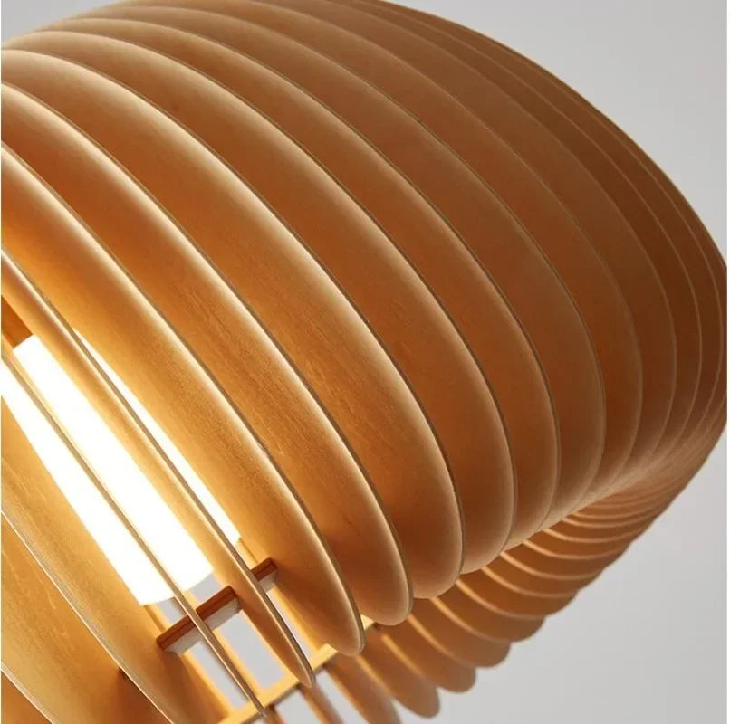 Afralia™ Pumpkin Wooden Pendant Light Fixture for Home and Restaurant Decor