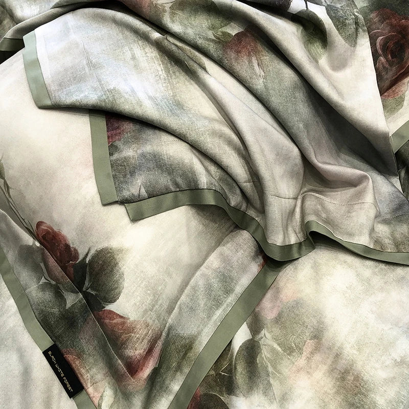 Afralia™ Vintage Rose Print Bedding Set: Duvet, Bed Sheet, Pillowcases