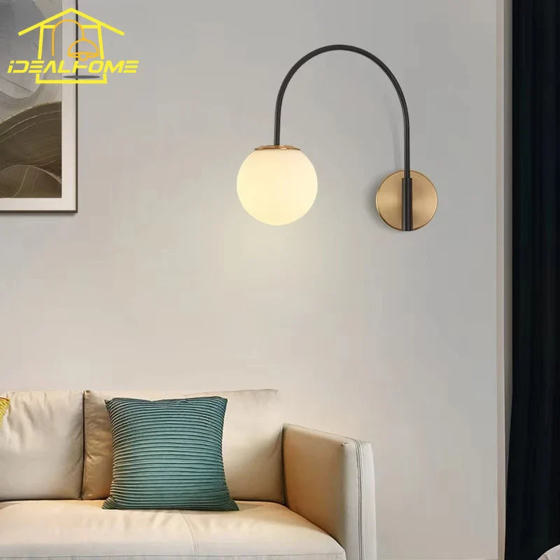 Afralia™ Luxury Gold/Black Swing Arm Wall Lamp LED E27 - Industrial Style
