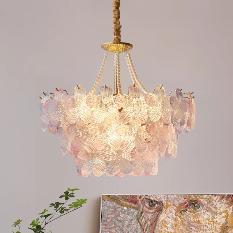 Afralia™ Crystal Snow Petals Chandelier | Modern French Living Room Lighting