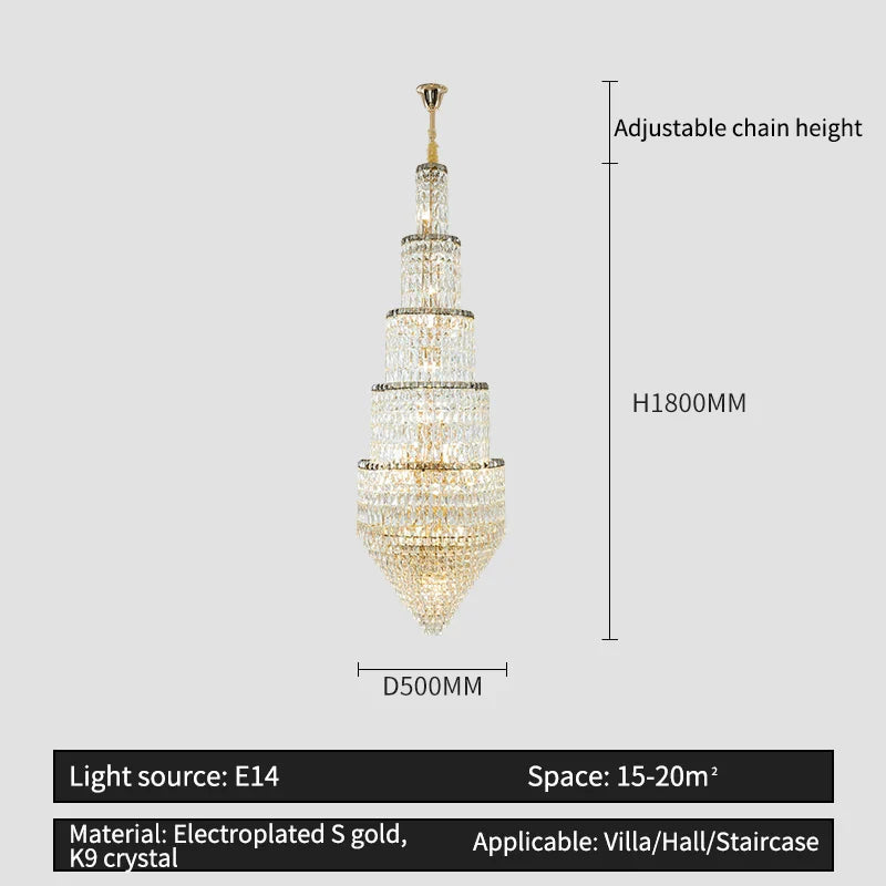 Afralia™ Crystal Loft Chandelier for Elegant Living Spaces
