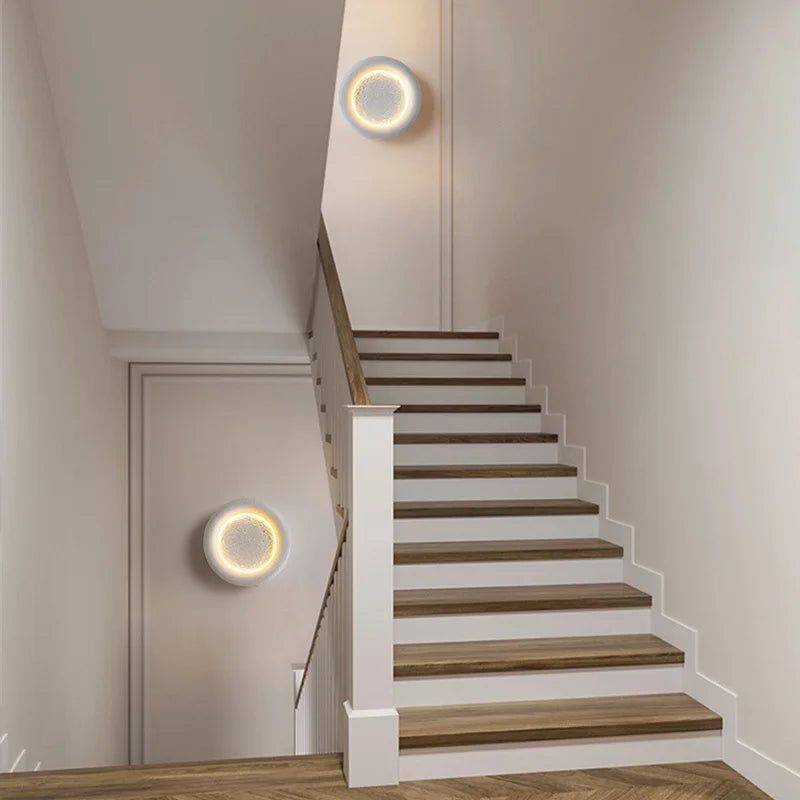 Afralia™ Full Moon Starry Wall Sconces - Gypsum White LED Lighting