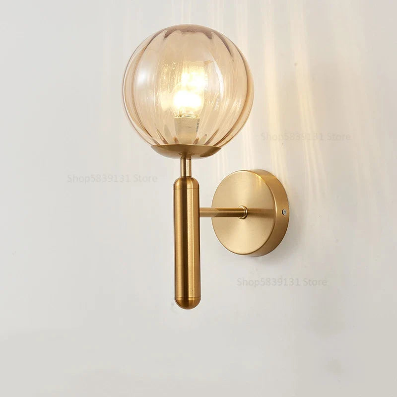 Afralia™ Glass Ball Wall Lamp: Modern Metal Wall Lights for Home Living Room Bedroom Decoration
