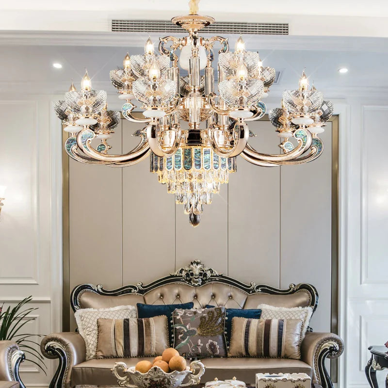 Afralia™ Crystal Candle Chandelier: Modern European Living Room Lighting