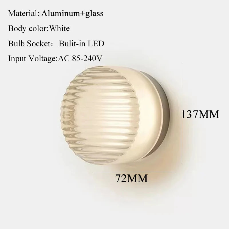 Afralia™ Moon Lamp LED Wall Lights Glass Aluminum Modern Miroir Mural