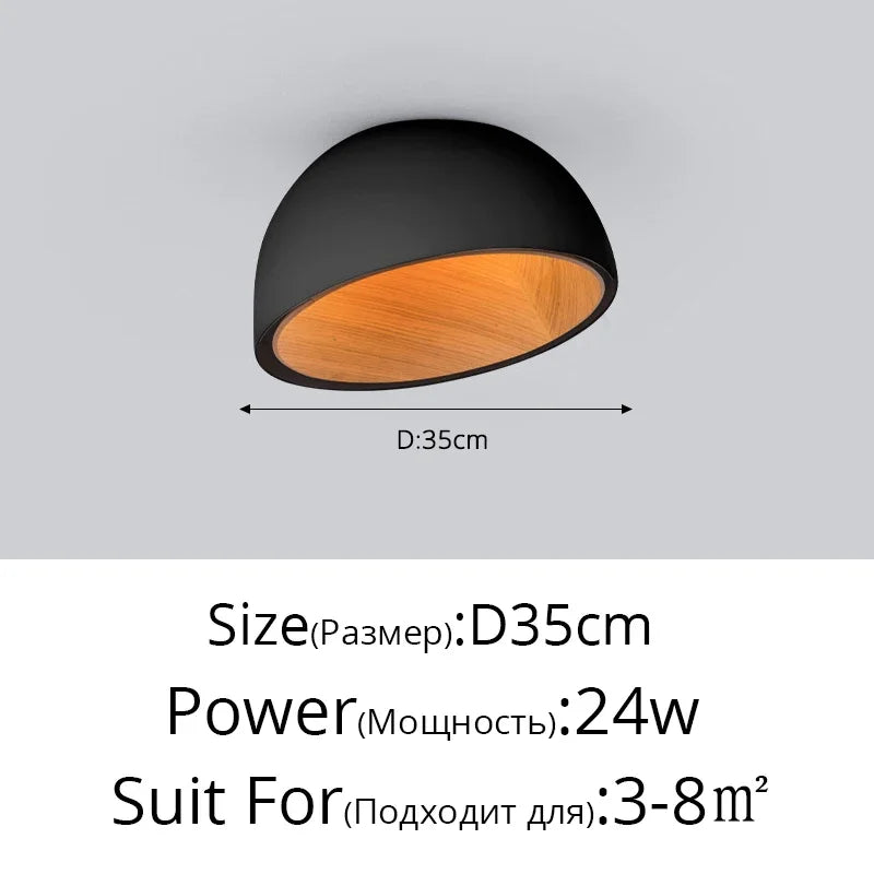 Afralia™ Modern Wood Grain Bedroom Ceiling Lamp