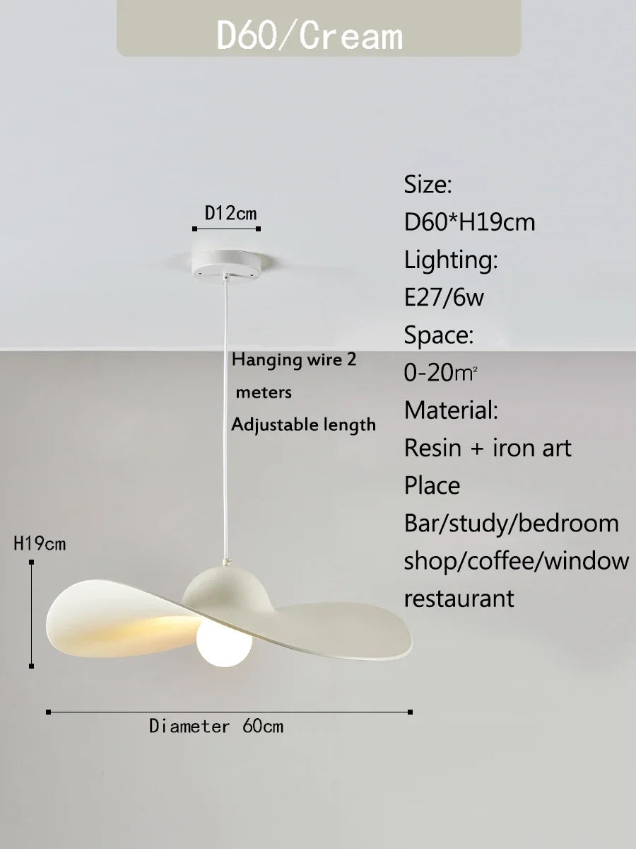 Afralia™ Nordi Cream Pendant Lights Hat Chandelier for Home Decor
